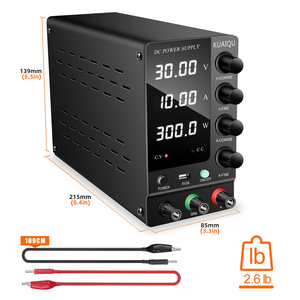 KUAIQU <strong>USB</strong> DC Laboratory Power Supply 30V 10A 100W Regulator Bench Switching Power Supply Preset Current ON/OFF <strong>Programmable</strong> PCB