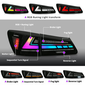 ไฟท้าย LED RGB สำหรับ Lexus คือชุดไฟหน้า2015-2019 IS250การกำหนดค่าสูง IS300 IS200ซ้ายขวาอัตโนมัติ - Product Image 4