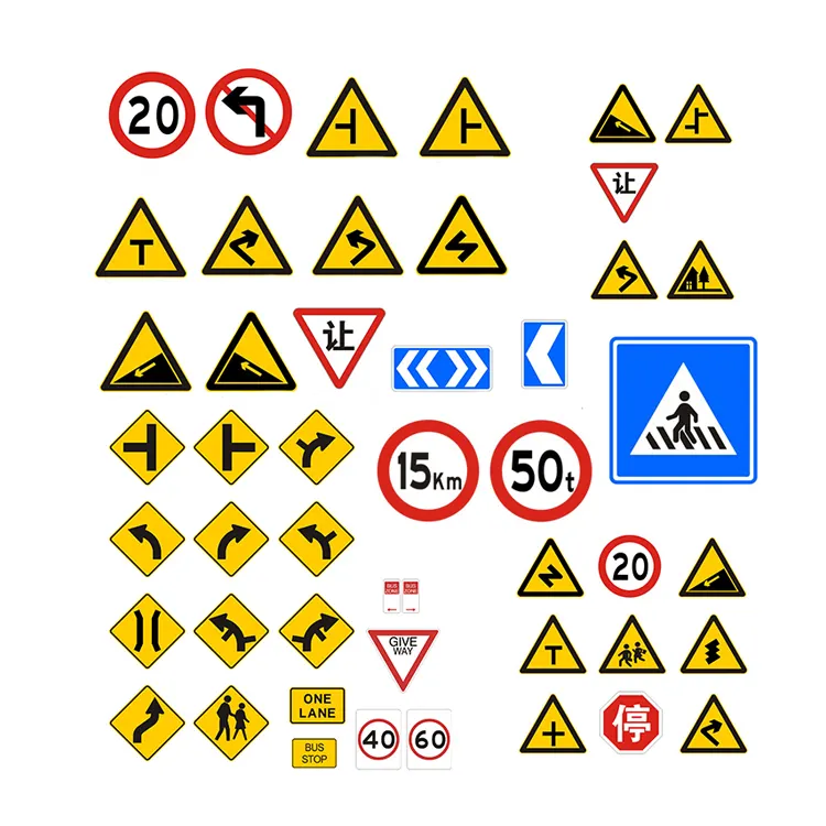 علامات مرورية مخصصة من المصنع لعلامات تحذير سرعة المركبات علامات تحذير عاكسة للطرق من الألومنيوم