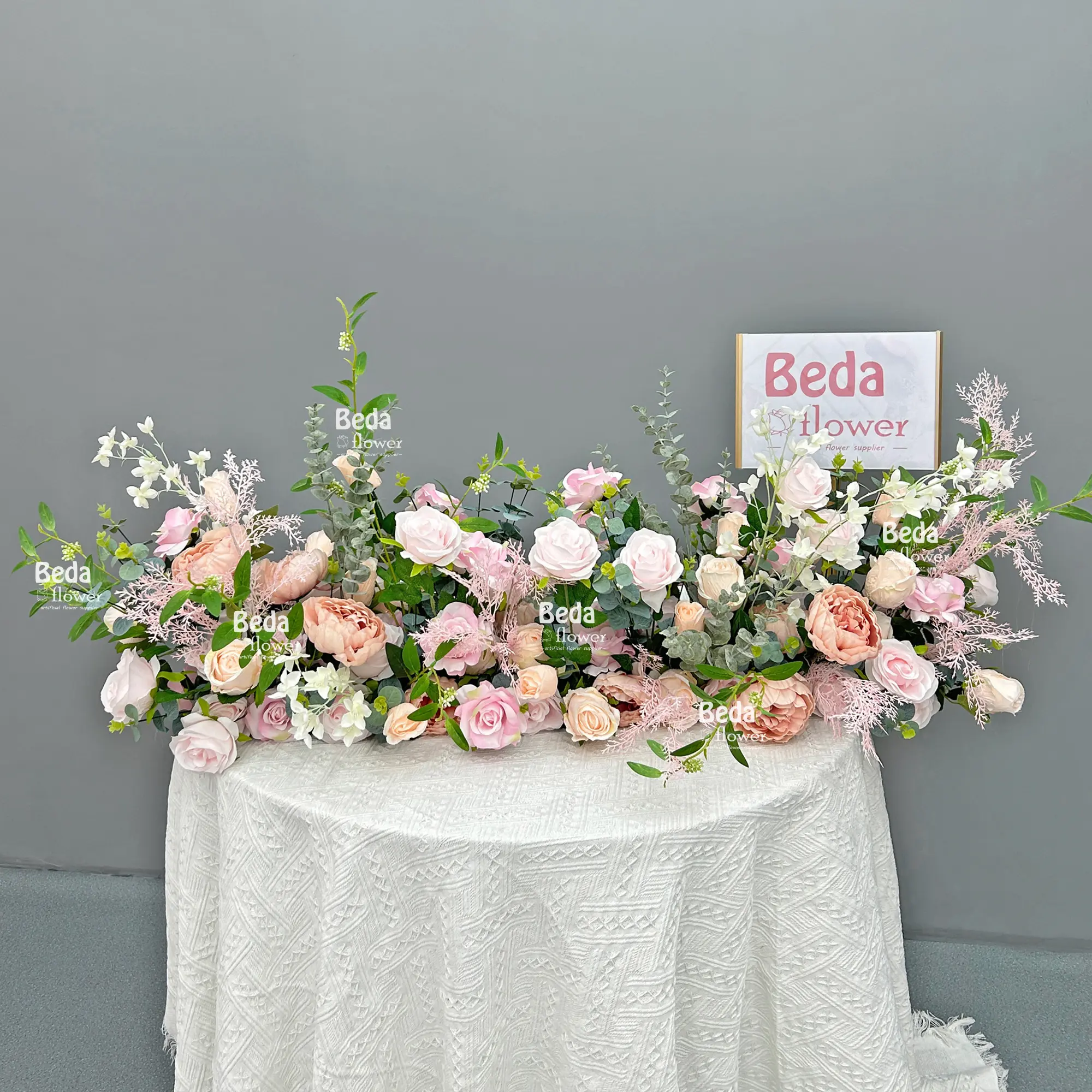 Camino de mesa de flores artificiales personalizable, fila de flores de seda, decoración de Boda, Guía de camino, arco de boda, fila de flores
