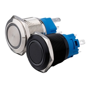 Düz basmalı düğme anahtarı 12mm/16mm/19mm/22mm/25mm/28mm/30mm kapalı metal buton konektörü led ışık basmalı düğme anahtarı - Product Image 1