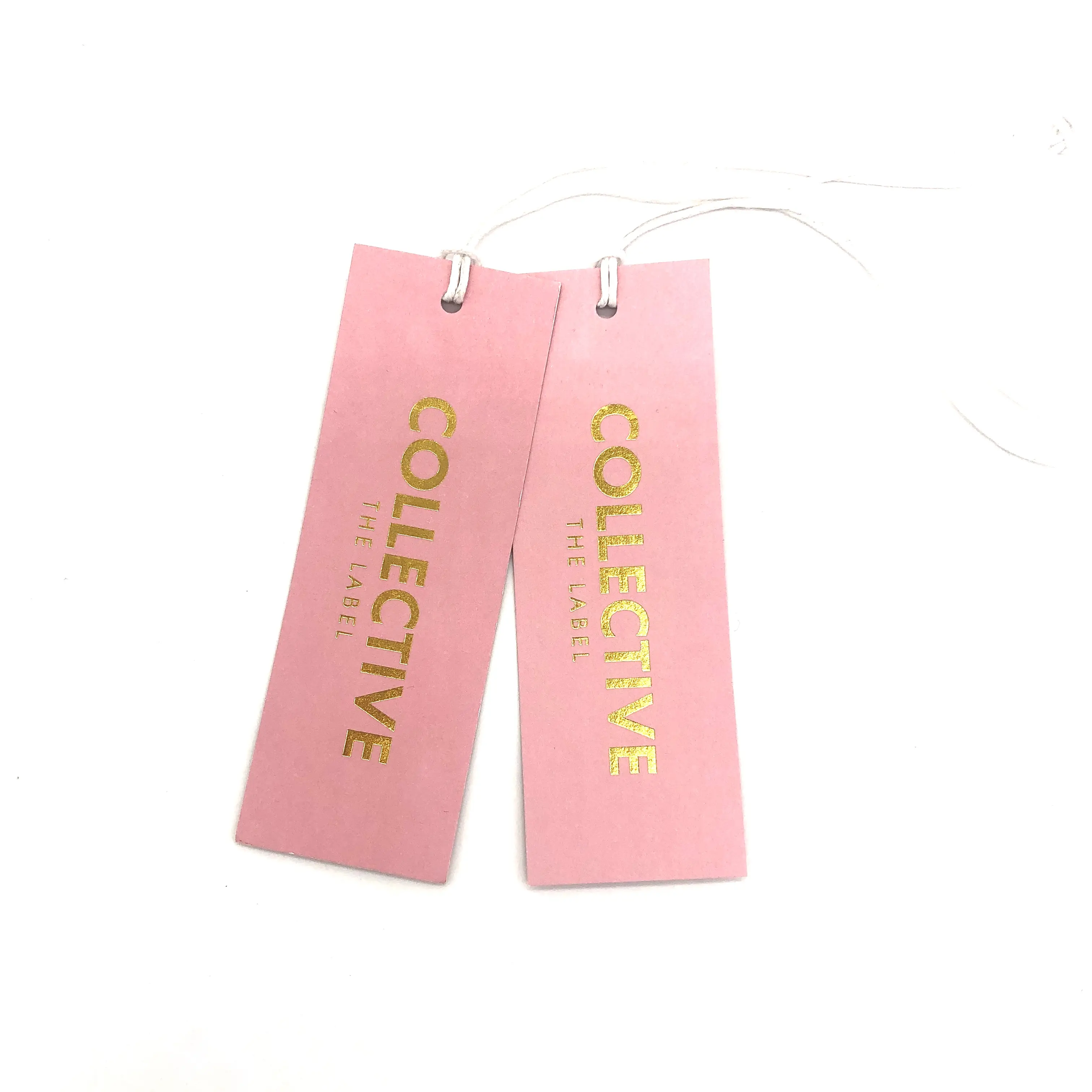 Hangtags personalizada de alta qualidade, carimbo de ouro gravado por logotipo própria para roupas, com etiqueta de pendurar jeans para meninas