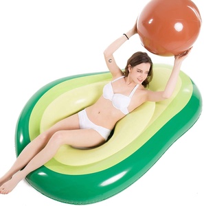 Inflatable Avocado Pool Float Floatie with Ball Water Fun Large Blow up Summer Beach Swimming <strong>Floaty</strong> Party <strong>Toys</strong> - Product Image 1