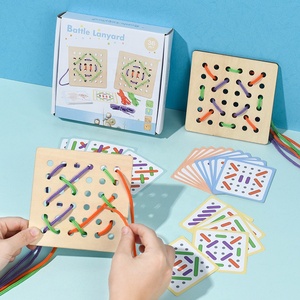 Divertente gioco di apprendimento di concentrazione di pensiero logico Roping formazione precoce legno filettatura per bambini giocattolo allacciatura - Product Image 2