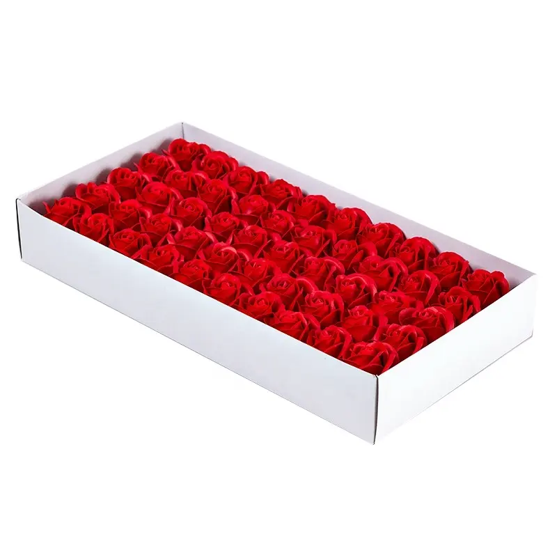 هدية عيد الحب محاكاة روز هدية مربع مع قاعدة ثلاث طبقات الصابون زهرة اليدوية حزمة الصابون زهرة الجملة