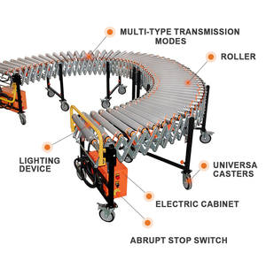 Automatischer elektrischer erweiterbarer Plattenspieler Erweiterte Schwerkraft Flexible Rollen förderer zum Entladen von LKWs
