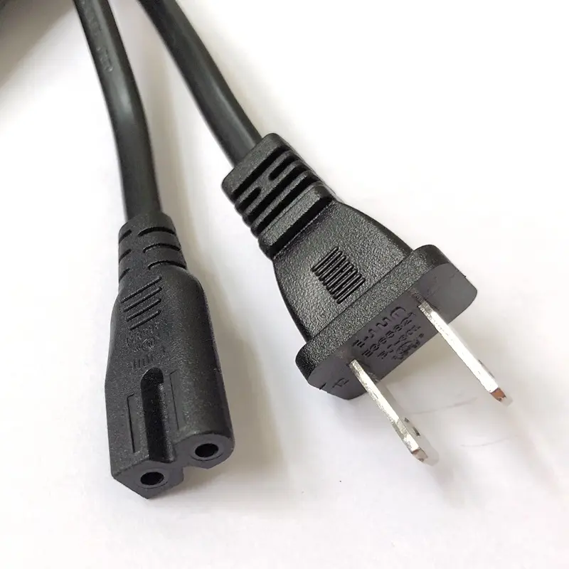 Cable de alimentación NEMA 1-15P IEC 60320 C7, 6 pies, polarizado, figura-8, UL