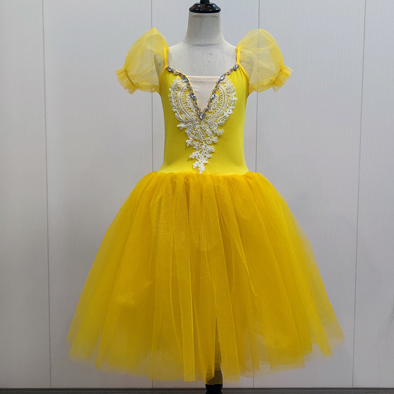 Manga abullonada amarillo limón