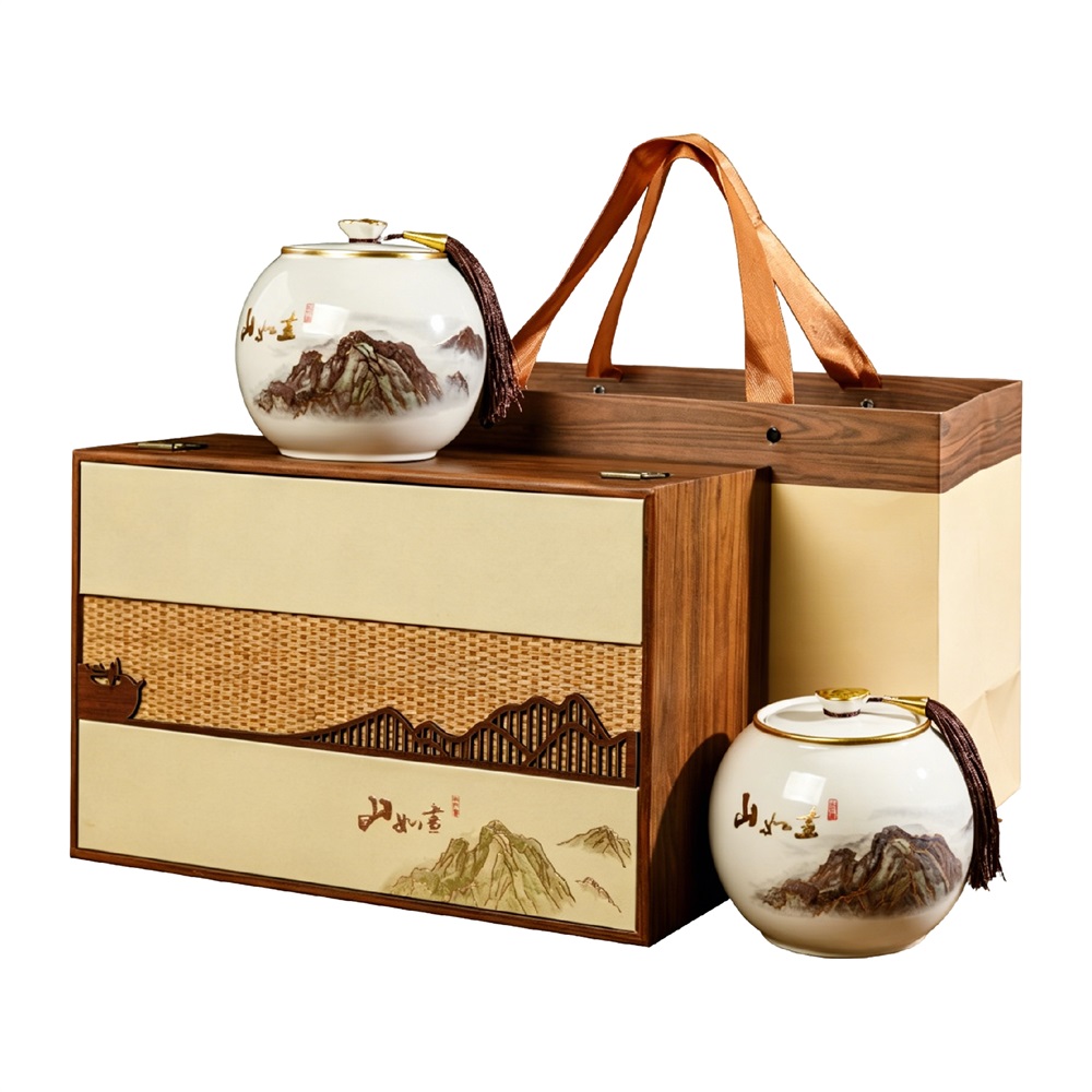 Coffret cadeau de luxe en céramique personnalisé Jin Jun Mei pour thé noir