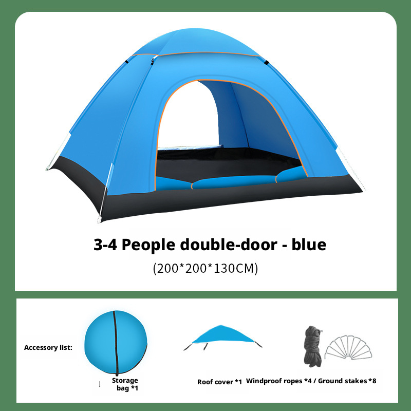 Porte double bleue grande taille (200*200*135cm) 3-4 personnes