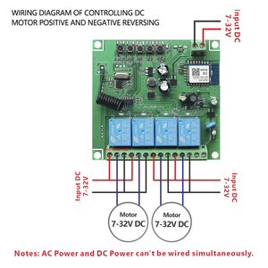 AC85-260V TUYA 2.4G WIFI + RF Motor Control Panel für Garagentor Smart 4CH WIFI Empfänger Modul für Home Automation - Product Image 6