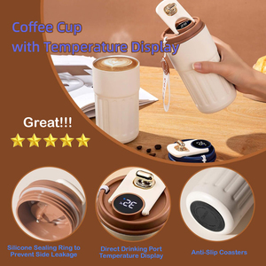 ホットセールコーヒーマグInteligente Termoデジタル450mlステンレススチールLEDスマート温度表示熱フラスコカップ水ボトル - Product Image 5