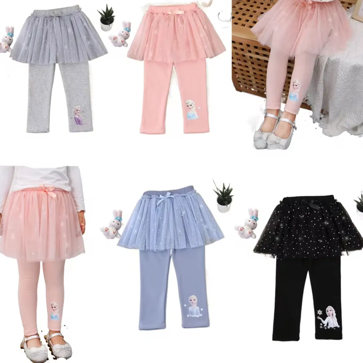 Pantaloni caldi invernali da bambina in cotone per bambini abbigliamento da fabbrica nuovo top design pellicola congelata Aisha principessa legging tinta unita stampata