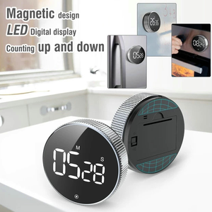 Timer da cucina digitale conto alla rovescia magnetico tondo conto alla rovescia con Display a LED per cucinare, incontrare, studiare e Fitness - Product Image 3