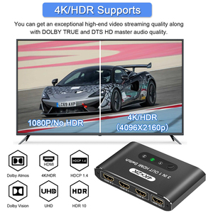 <strong>HDMI</strong> Switcher 1x3 High Resolution <strong>HDMI</strong> Switcher Supports 4K30Hz 1080P60Hz HD Resolution <strong>HDMI</strong> Remote Control for Computer PC - Product Image 5