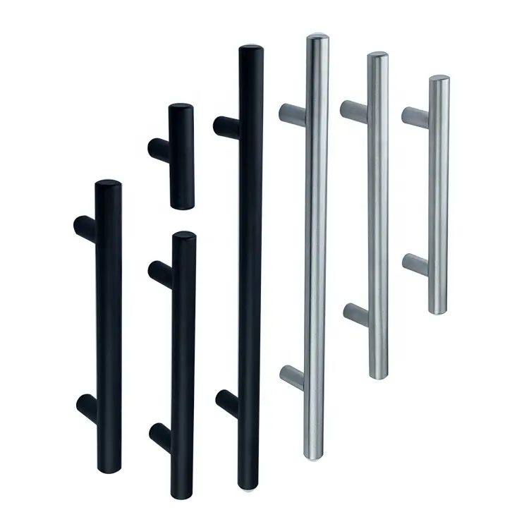 Cucina T Bar cassetto tira armadi maniglie metallo acciaio inossidabile Best seller nero opaco maniglie per mobili moderno semplice