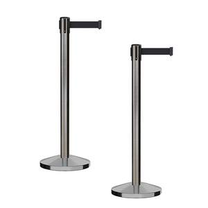 Kiểm soát đám đông có thể thu vào vành đai stanchion bài tùy chỉnh kim loại hàng đợi hàng rào đứng với băng - Product Image 1