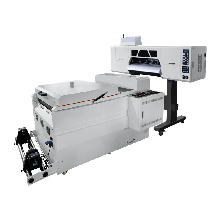 4 testine I3200 digitale DTF stampante 60cm PET pellicola Offset t-shirt DTF macchina da stampa Shake polvere DTF stampante