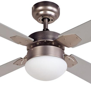 42 inç tarzı hava soğutma fanı dekoratif fırçalanmış nikel ışıklı tavan fanı 4 MDF bıçakları, çekme zinciri kontrolü - Product Image 1