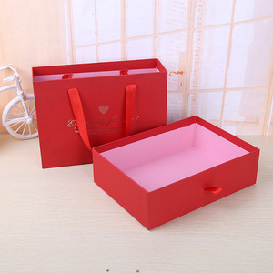 Özel kırmızı karton hediye çekmece kağit kutu ambalaj - Product Image 6