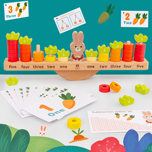 Unisex Educational Number Toy Rabbit Balance Math Game Balancing Match Game for Kids 2-4 Years <strong>Counting</strong> Skills Training - Product Image 4