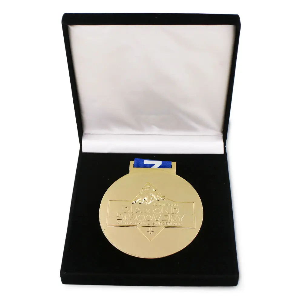 Fabricantes personalizados de couro veludo caixa de presente para medals e moedas