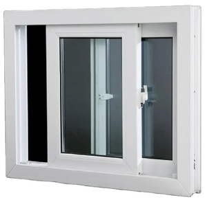 Modern buzlu şeffaf UPVC/PVC çift camlı kaymak sürgülü cam 3 parçalar küçük kemer ev sürgülü pencereler daire için - Product Image 5