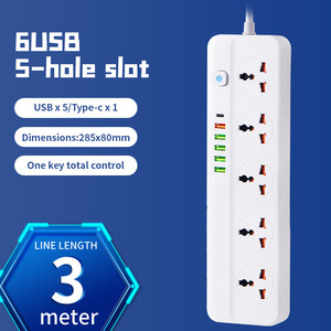 <strong>Multi</strong>-<strong>function</strong> Hole <strong>Socket</strong> 3-position Power <strong>Socket</strong> Board <strong>with</strong> <strong>USB</strong> and Type-c Europe United Kingdom Universal Plug Board
