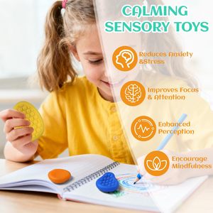 צעצוע להפגת מתחים לילדים, מרקם סיליקון רך, אבן דחיסה, בלוק להפגת מתחים, צעצועי פידג'ט, אבן חושית לגילאי 3-6 - Product Image 2