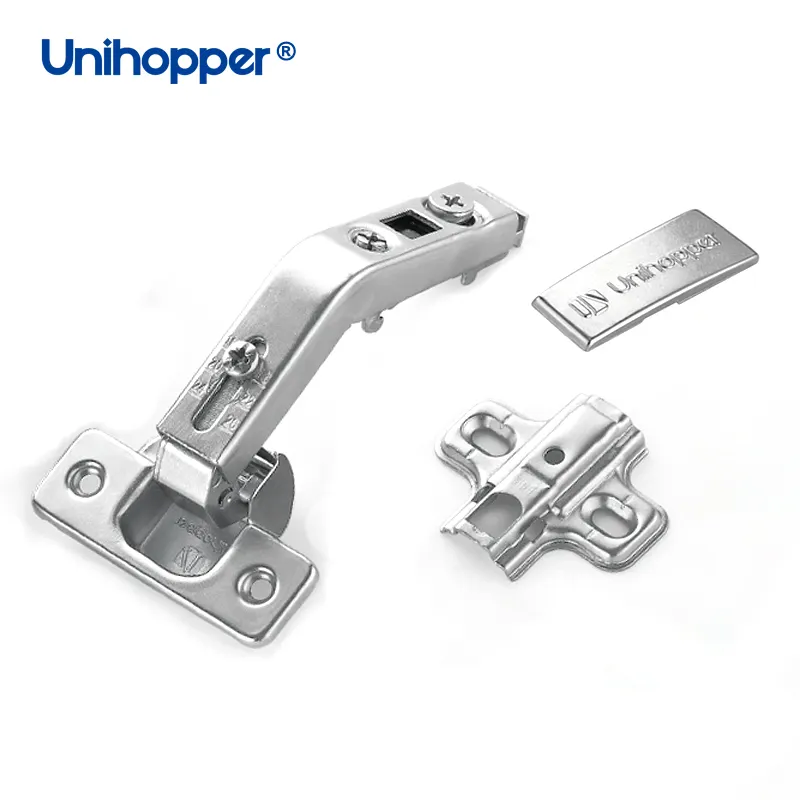 Dobradiça de fechamento macio de fábrica Unihopper Dobradiças de hardware para móveis de armário hidráulico 3D escondido