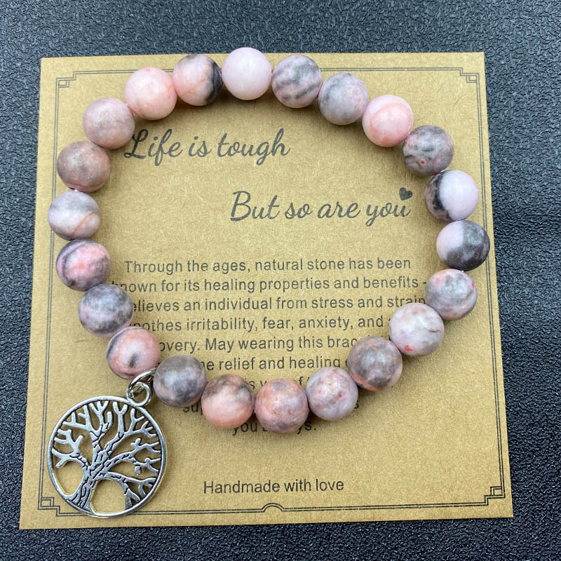 Pink zebra tree of life with card