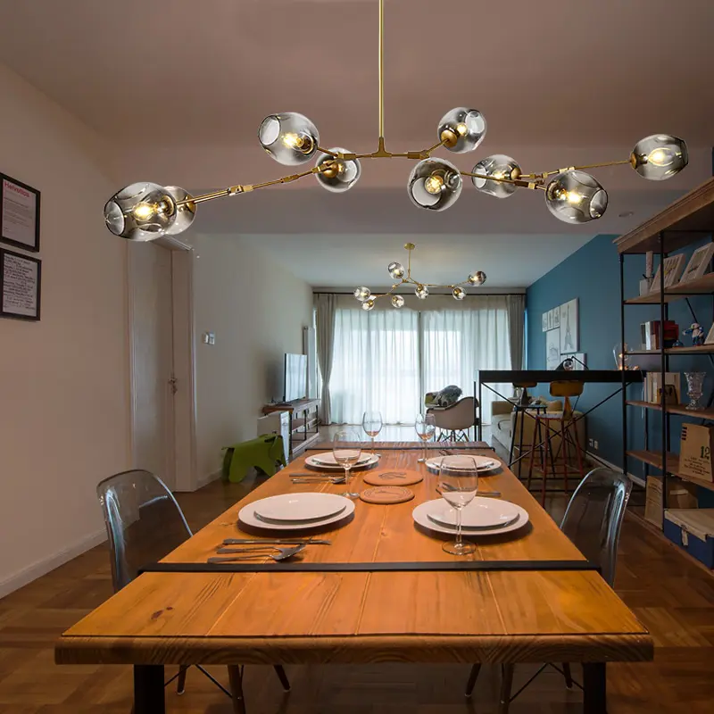 Design moderno per soggiorno lampada a sospensione da pranzo apparecchio a sospensione paralume in vetro decorazioni per la casa industriali lampadari a luci a LED