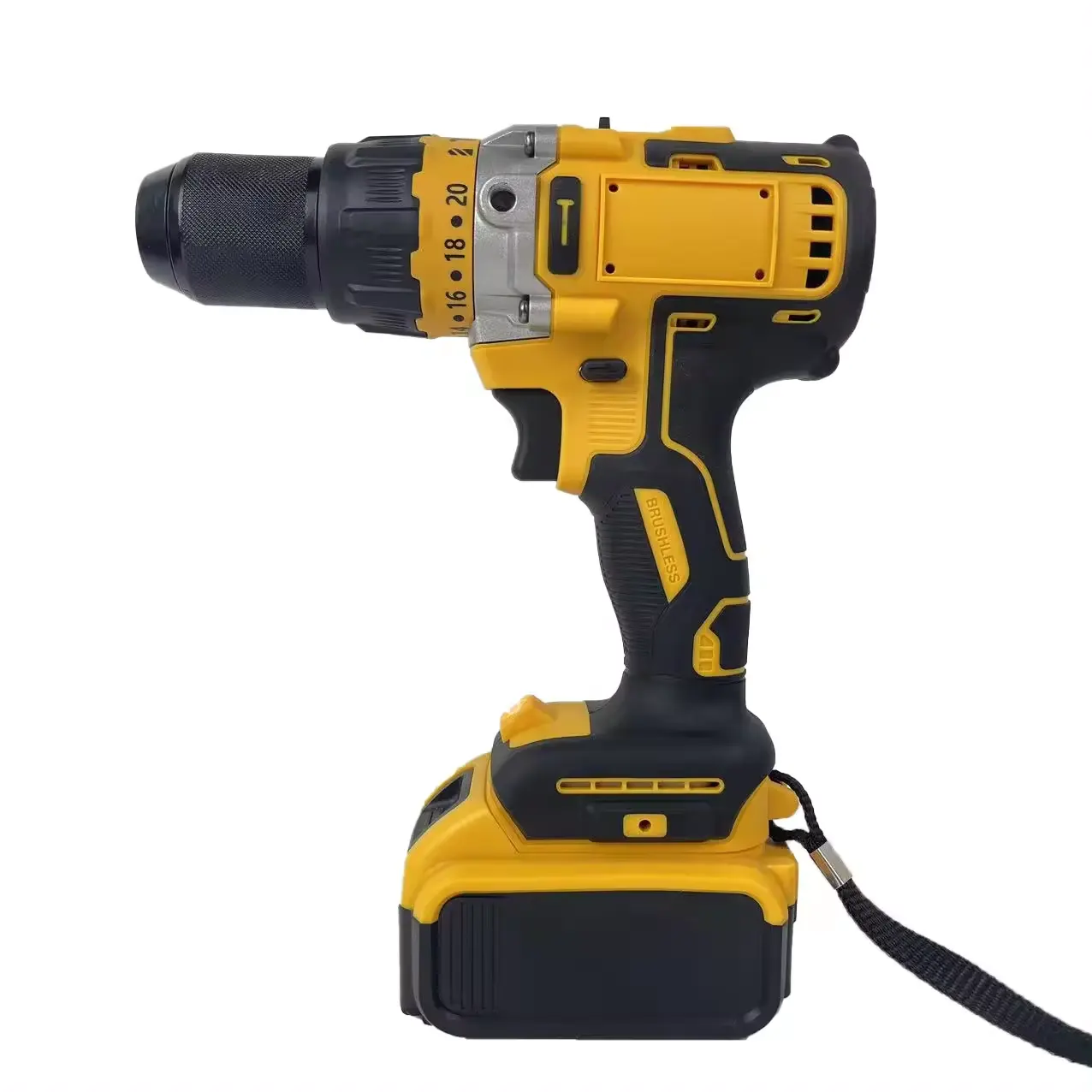 Professional type brushless motor 21V 24V li-ion battery powered variable speed electric cordless power drill with toolkit