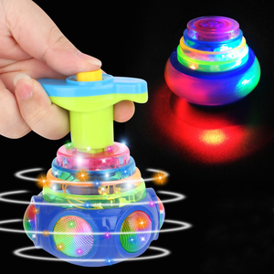Yapışkan jiroskop torbalı yuvarlak aydınlık oyuncak hafif müzik dönen Gyro başlatıcısı rastgele renk Gyro - Product Image 3