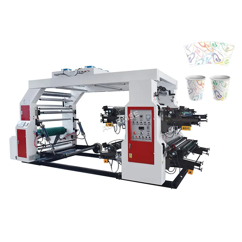 Высокоскоростная Печатная машина для бумажных стаканчиков, Флексографические принтеры, 4 цвета, флексографская печатная машина