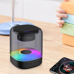 迷你无线扬声器RGB光透明外壳圆形派对便携式扬声器 - Product Image 3