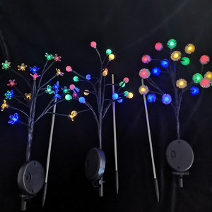 שמש גן דקורטיבי אורות חיצוני <span class=keywords><strong>LED</strong></span> מופעל על ידי שמש פיות נוף עץ אורות שני מצבים אורות פרחים