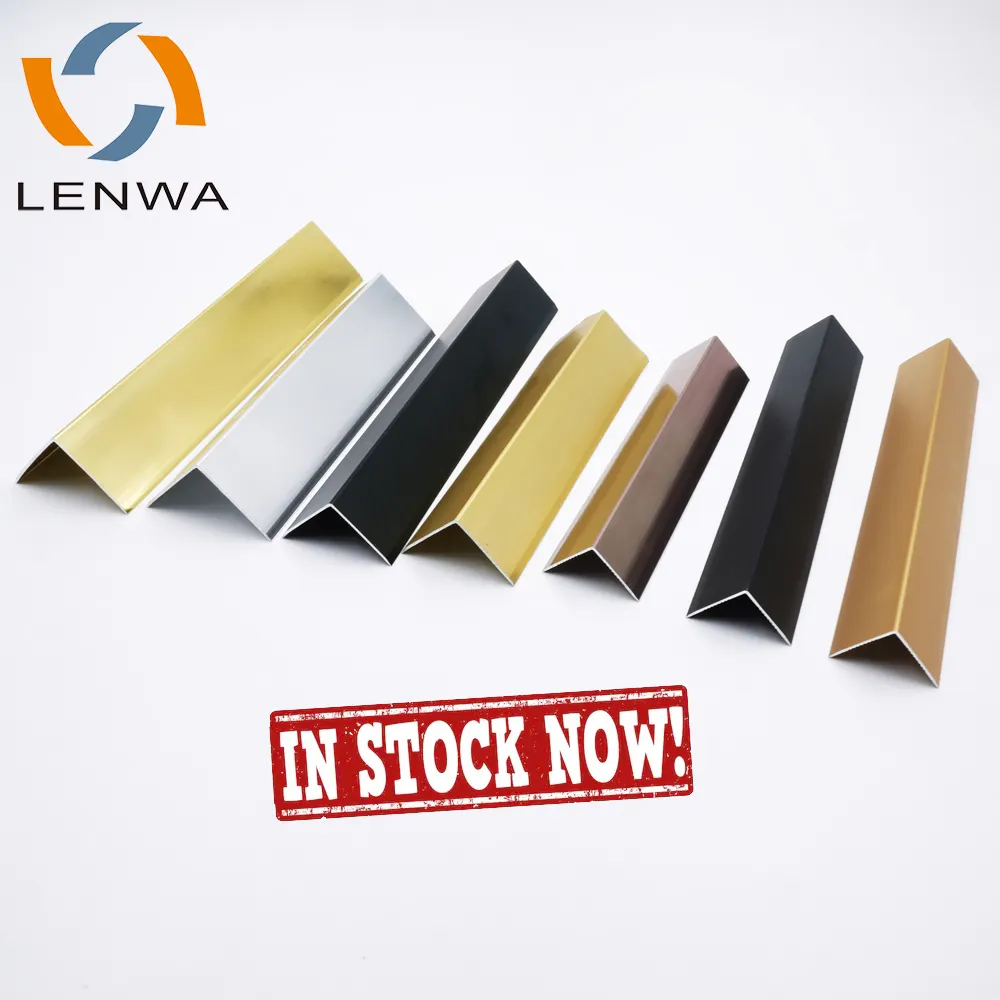 LENWA fábrica de aluminio en Stock Multi tamaño Multi Color en forma de L esquina de aluminio ajuste para la decoración de la casa