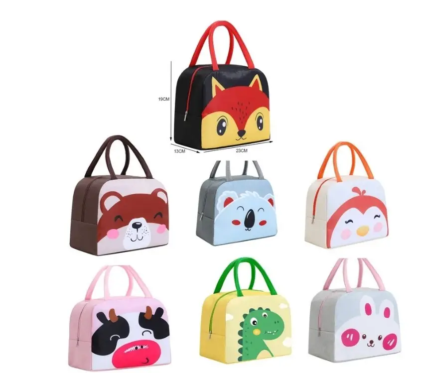 Ruunjoy Cartoon Lunch Bag Portable Insulated Thermal Lunch Box Picnic Supplies Bags Milk Bottle For Women Girl Kids Children