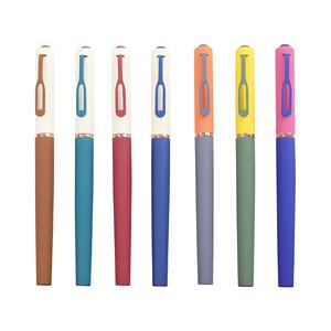 厂家供应豪华漂亮莫兰迪彩色金属滚筒中性笔，带定制标志 - Product Image 1