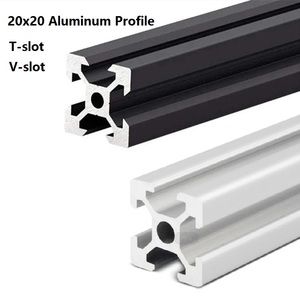 Preto Prata Anodização 2020 <span class=keywords><strong>V</strong></span> Slot Guias Lineares Trilho Perfil De Alumínio 20x20 Impressora 3D Quadro De Alumínio <span class=keywords><strong>Cnc</strong></span> Usinagem
