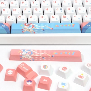 Oem de teclado personalizado impresso pbt/cherry/xda 5 lados subolmação teclado fino kawaii