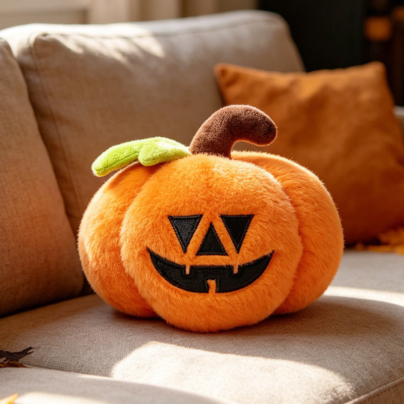 Zucca mostro combinata di Halloween con occhi triangolari - 17 cm
