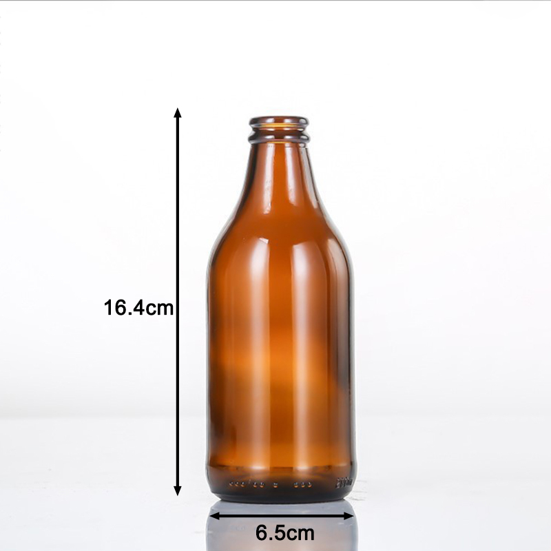 Bottiglia di birra ambrata a collo corto da 300ml