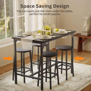 工业5pcs家具套装柜台高度厨房桌子和4张凳子酒吧餐厅早餐 - Product Image 5