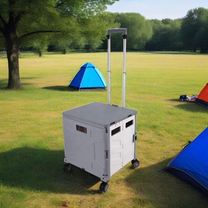 עגלת קניות מתקפלת עגלת קניות מתקפלת 4 גלגלים קיק מסתירים עם בלם כבד משאית עם שולחן - Product Image 5