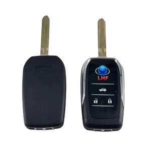 Updated 3 Button <strong>Flip</strong> Car <strong>Remote</strong> Key Case Shell Automotive Fob Cover for Toyota| Yaris| for Camry Rav4 with Logo and Embryo - Product Image 1