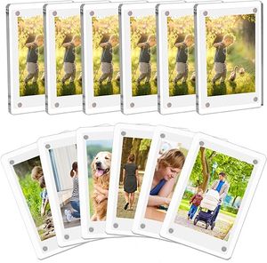 <strong>12</strong> Packs Acrylic Fridge Magnetic Picture <strong>Frame</strong> Magnetic Polaroid <strong>Frames</strong> for Photos Instax Mini <strong>Frame</strong> Clear 2.36 <strong>X</strong> 3.54 Inch - Product Image 1