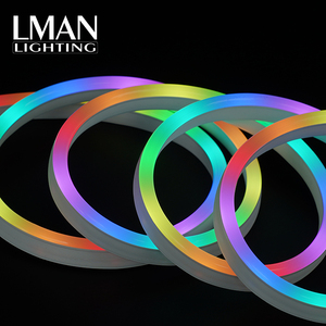 ชุดไฟเส้นนีออน LED RGB แอดเดรสแบบทำมือ5V 5 M แอปเพลง IP65รีโมทคอนโทรลทำจากพีวีซี