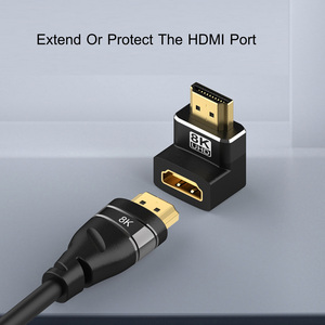 Fábrica oem odm 8k HDMI macho a hembra de ángulo recto 24K chapado en oro 8K 2,1 convertidor de HDMI para computadora 8k 2,1 adaptador HDMI - Product Image 3